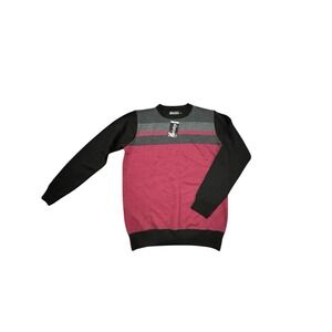 Studio By Omega Men's Pullover Long Sleeve Sweater, Size: Small, Black‎ Red NWT